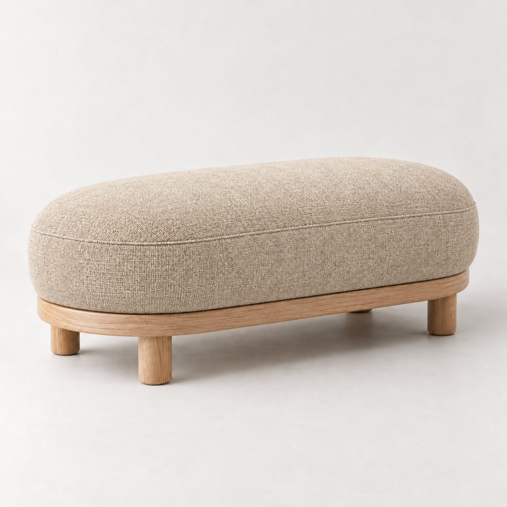Arc Ottoman — Oat — illustrative demo image