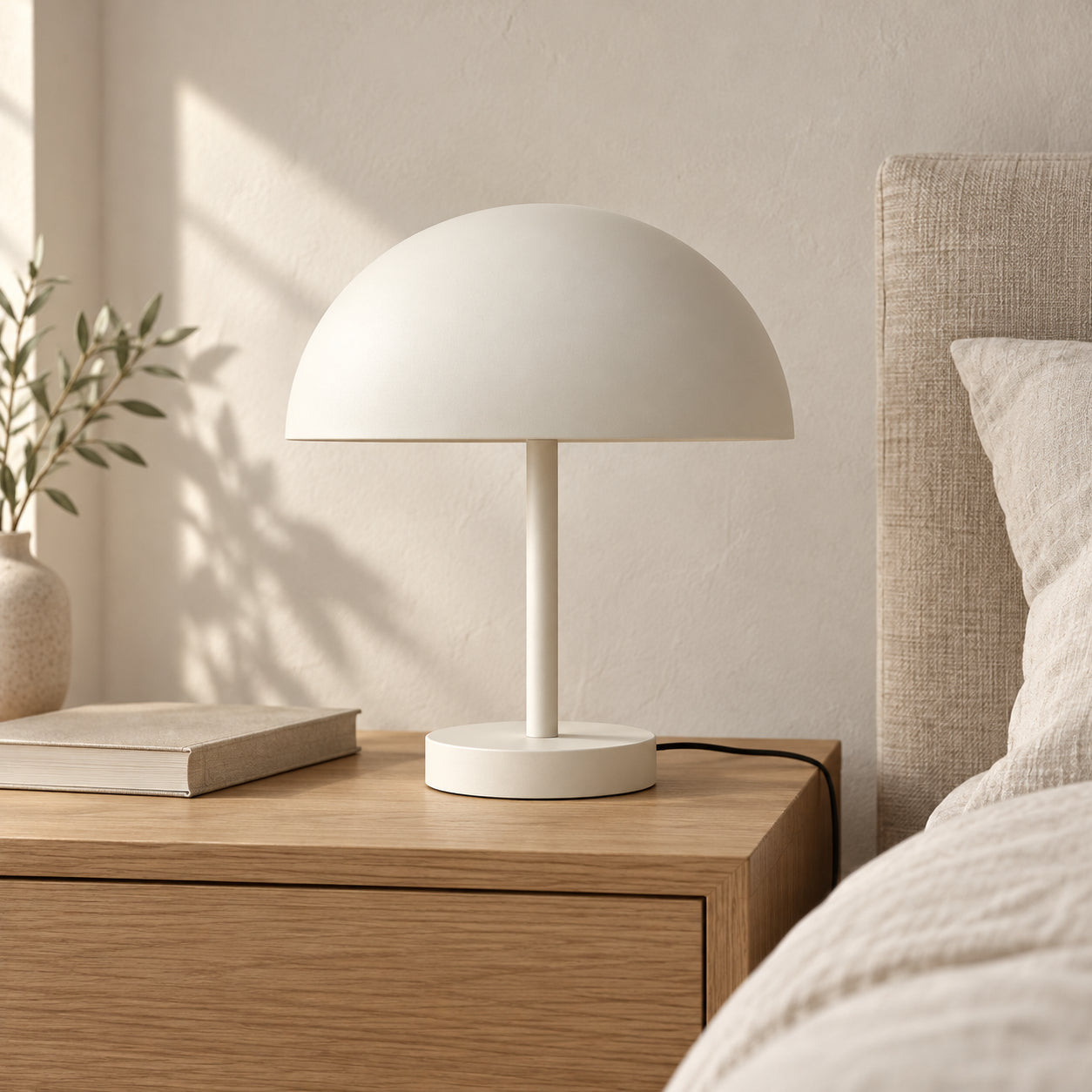 Dome table lamp in a room, illustrative concept