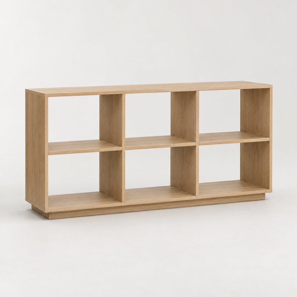 Grid Bookcase — Natural oak — illustrative demo image