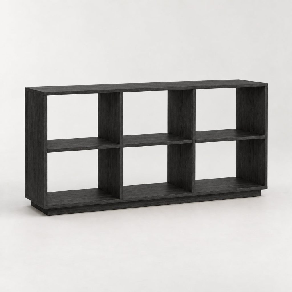 Grid Bookcase — Black oak — illustrative demo image