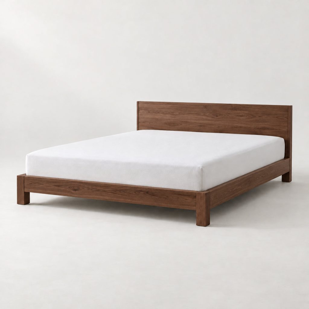 Low Bed Frame — Walnut — illustrative demo image