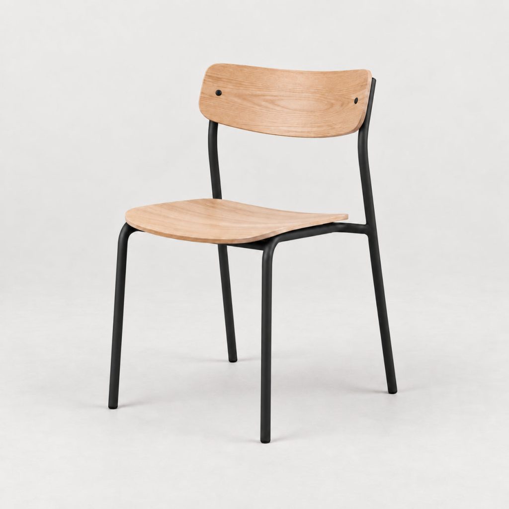 Stack Chair — Oak / Black — illustrative demo image
