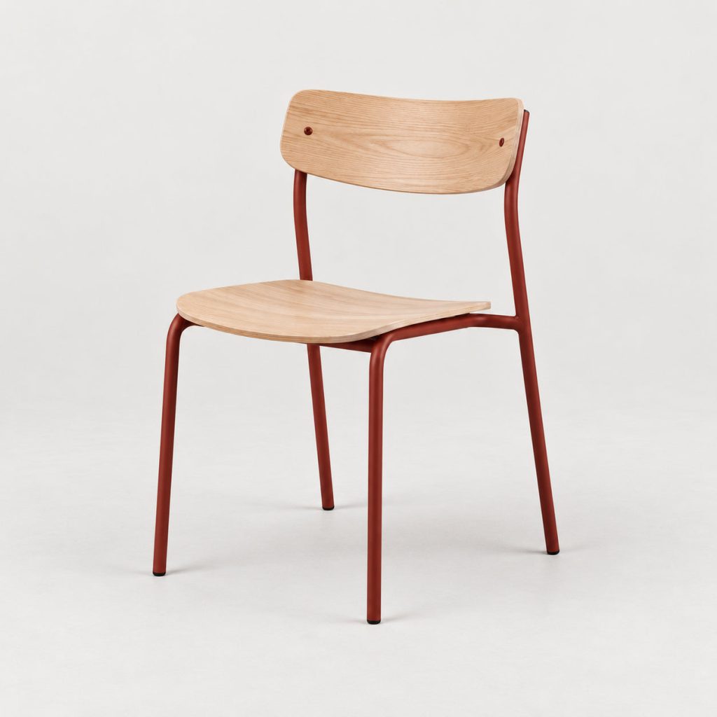 Stack Chair — Oak / Rust — illustrative demo image