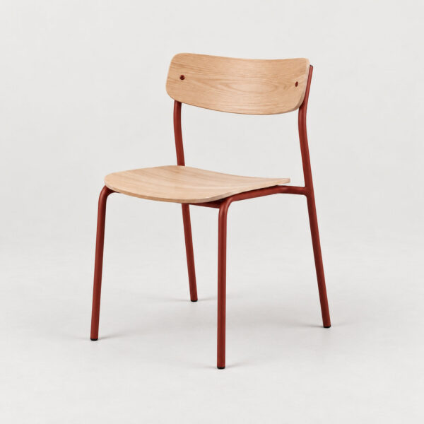 Stack Chair — Oak / Rust — illustrative demo image