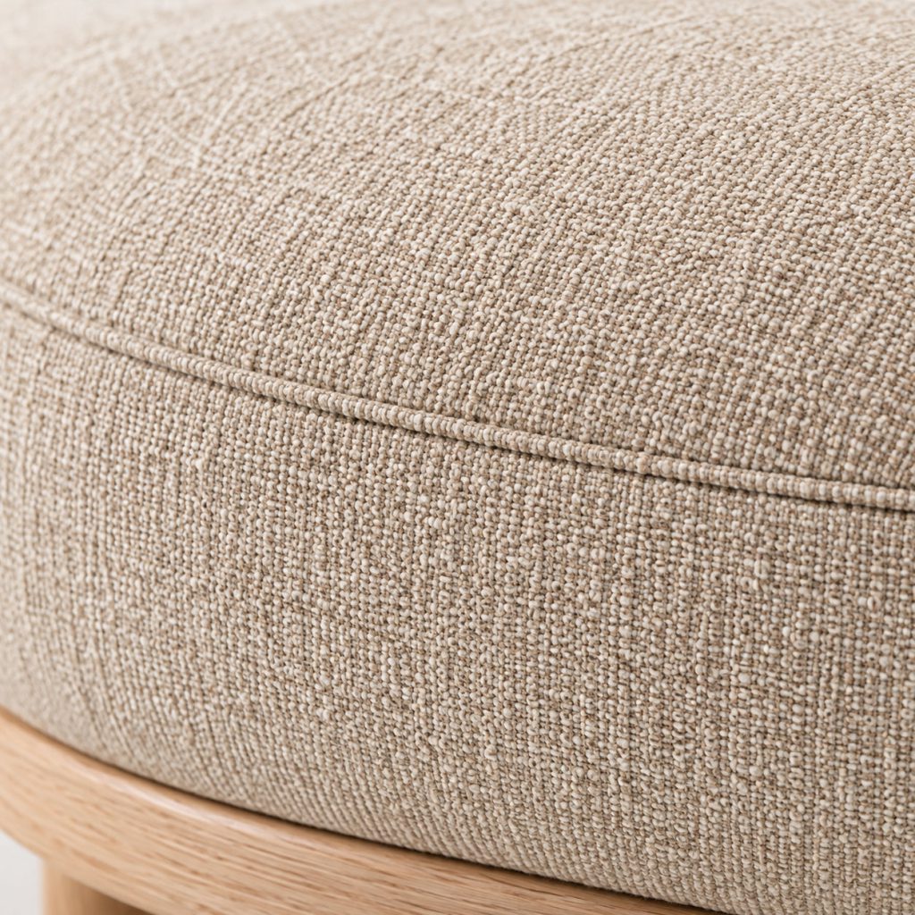 Arc Ottoman — Oat finish detail
