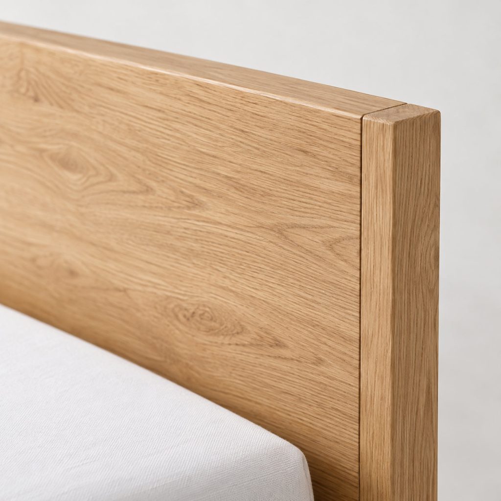 Low Bed Frame — A plain headboard.