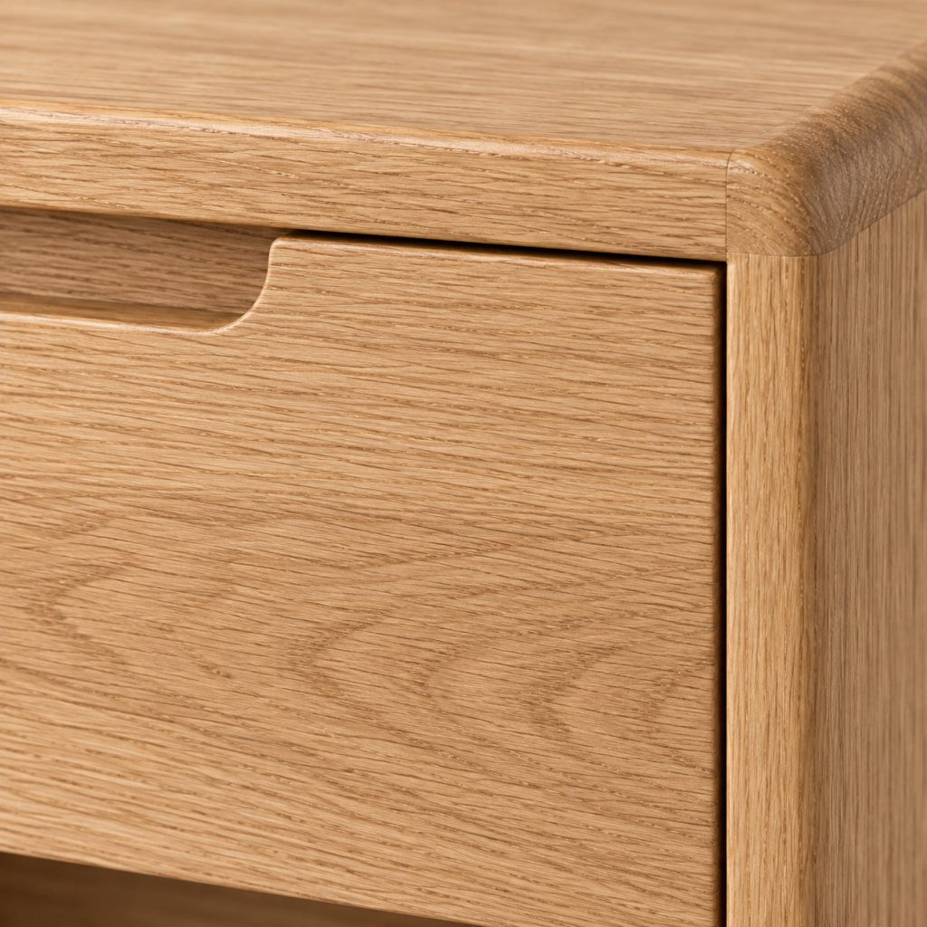 Bedside Table — Natural oak finish detail