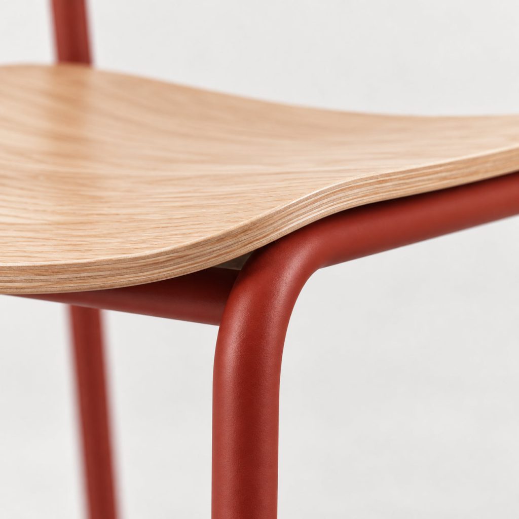 Stack Chair — A shaped seat.