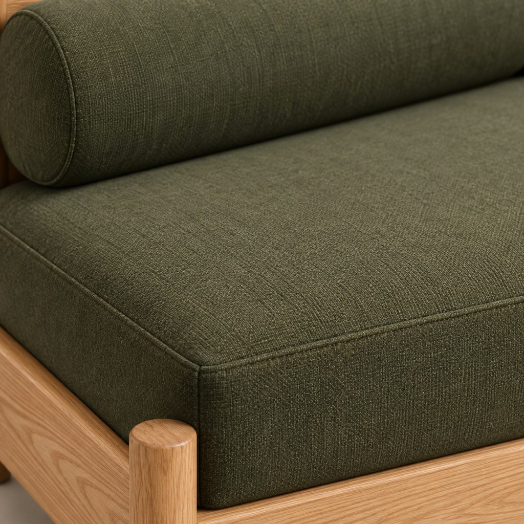 Fold Daybed — Moss finish detail