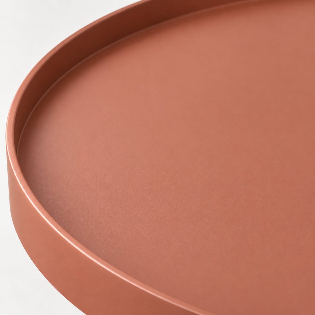 Disc Side Table — Clay finish detail