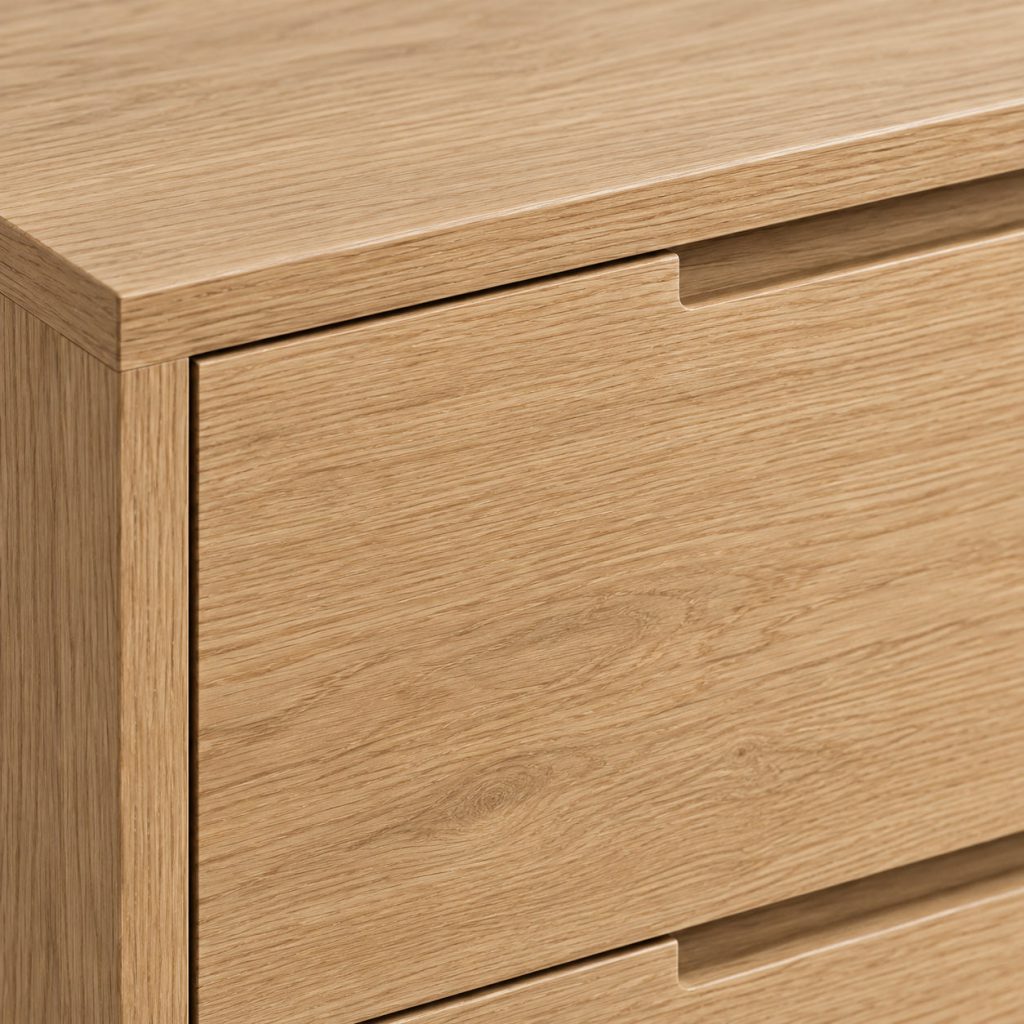 Drawer Dresser — Natural oak finish detail