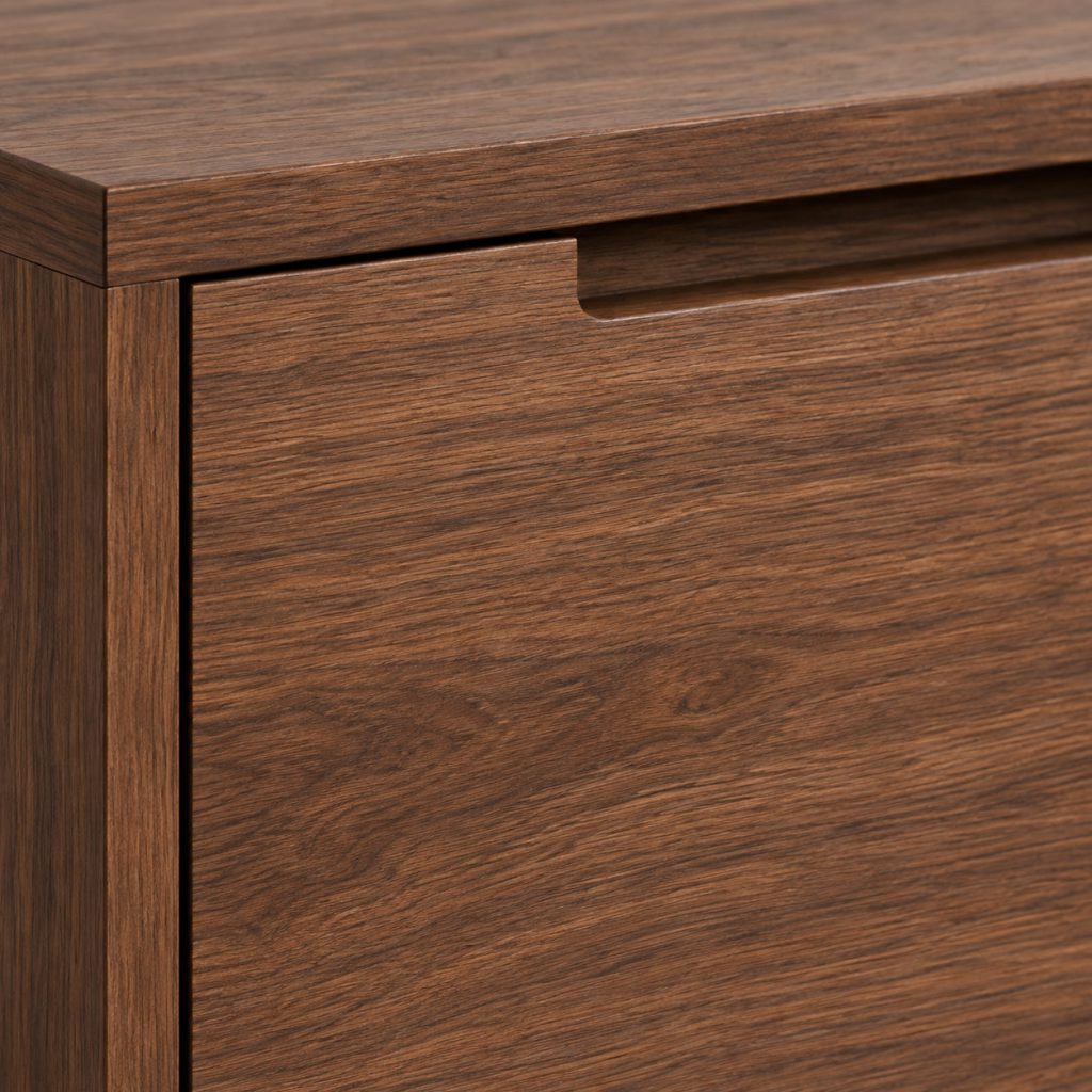 Drawer Dresser — Walnut finish detail