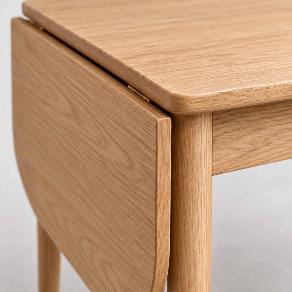 Drop-Leaf Dining Table — A visible fold.