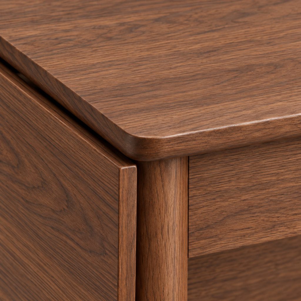 Drop-Leaf Dining Table — Walnut finish detail