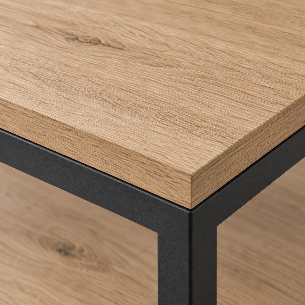 Frame Coffee Table — Oak / Black finish detail