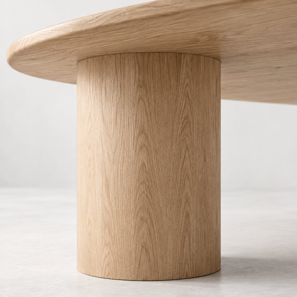 Gather Dining Table — Two sculptural bases.