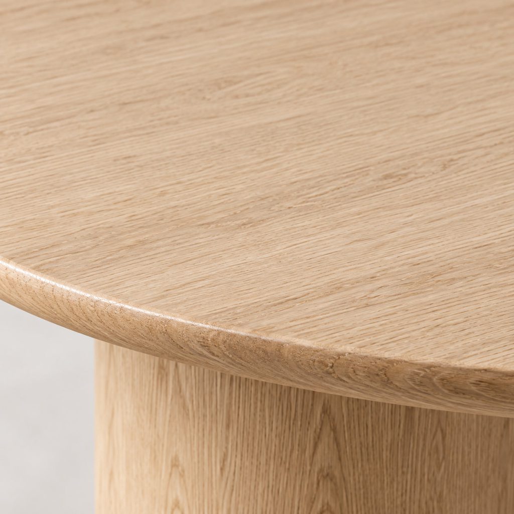 Gather Dining Table — Natural oak finish detail
