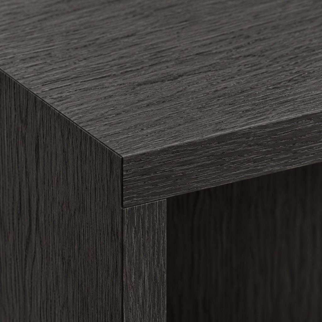 Grid Bookcase — Black oak finish detail