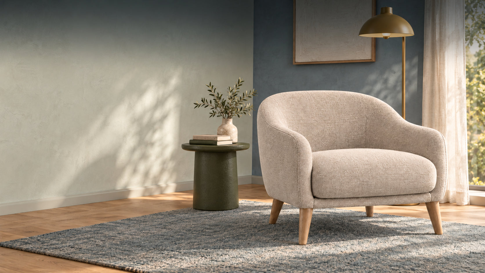Cove lounge chair, illustrative room concept