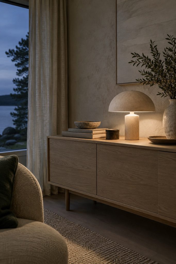The evening room: light in small pools