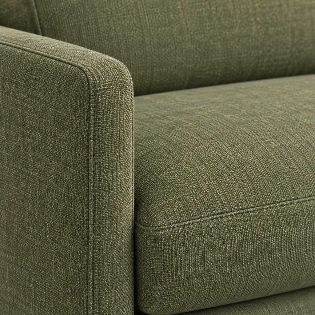 Ledge 2-Seat Sofa — Moss canvas finish detail