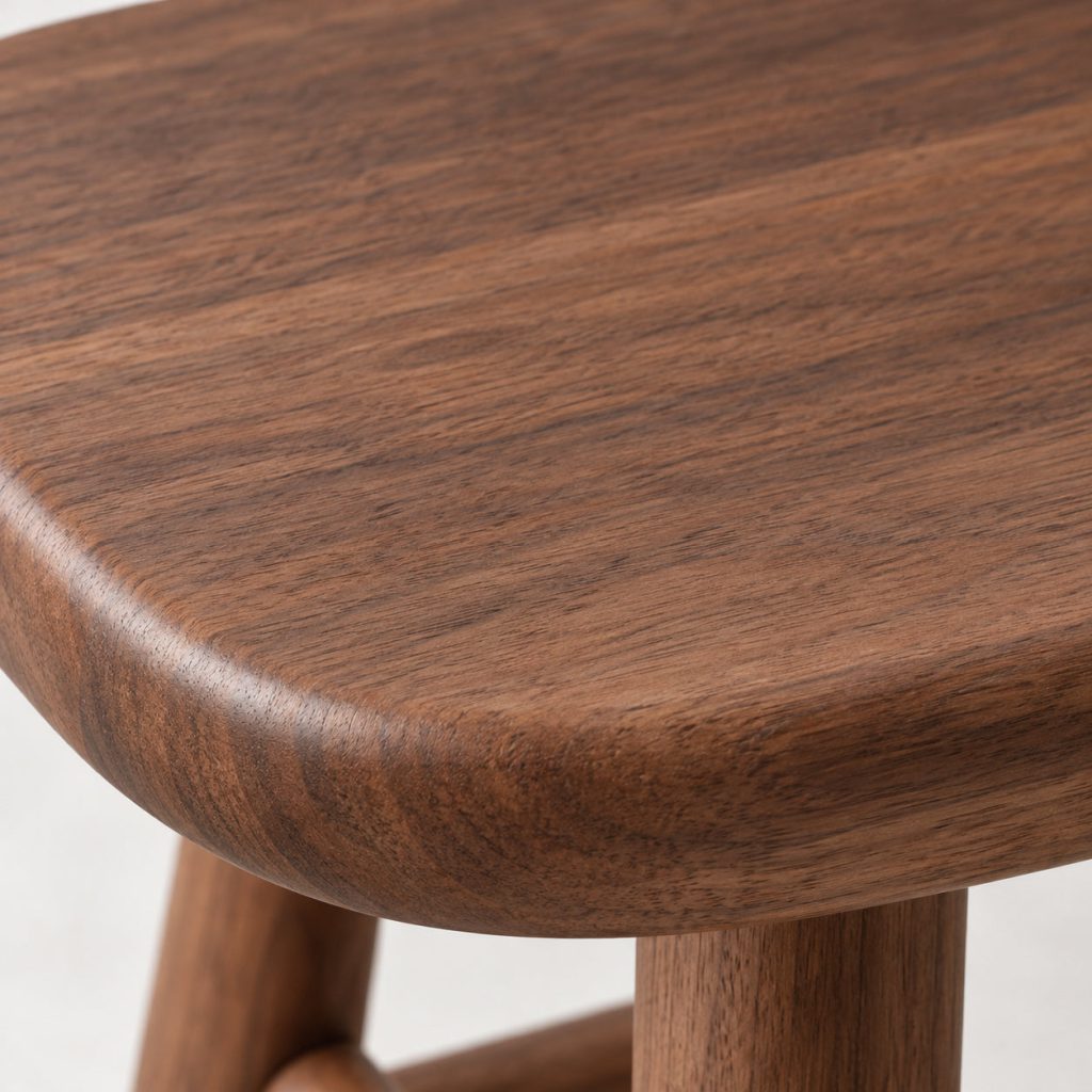 Line Bench — Walnut finish detail