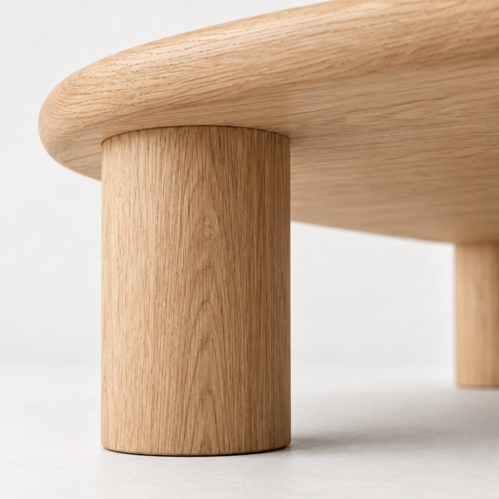 Pebble Coffee Table — Rounded beneath.
