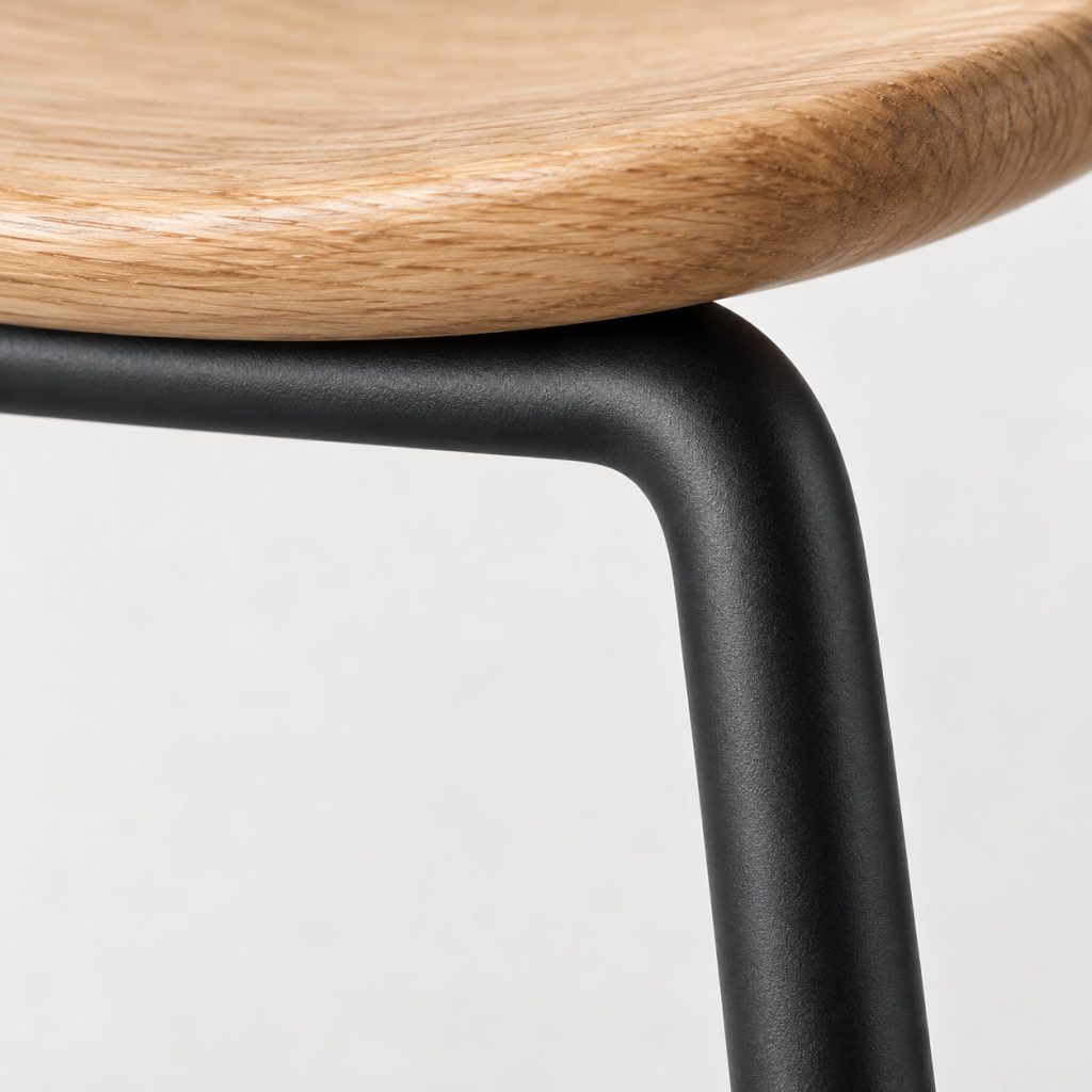 Perch Counter Stool — Oak / Black finish detail