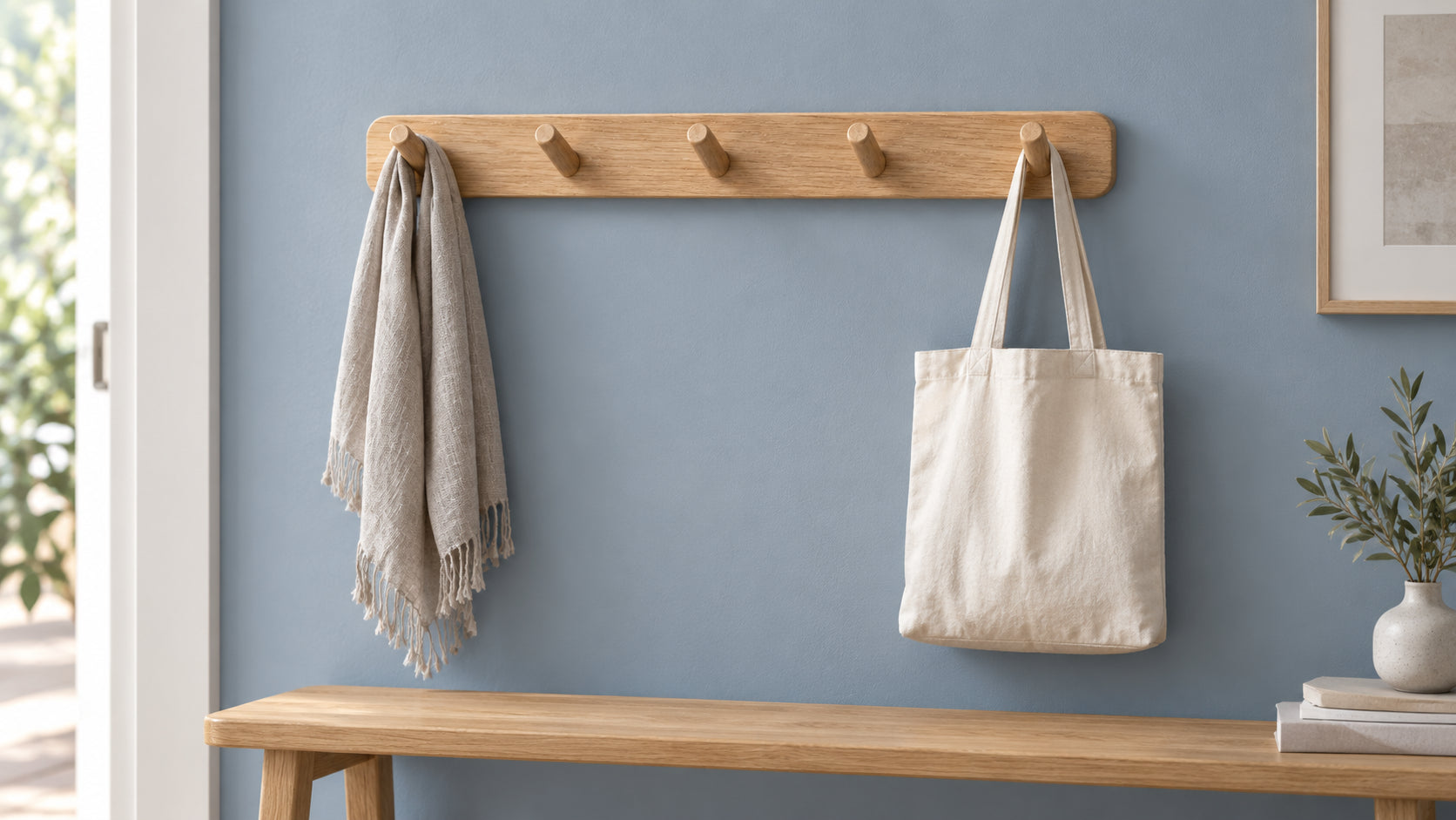 Wall Rail with Hooks — in the room