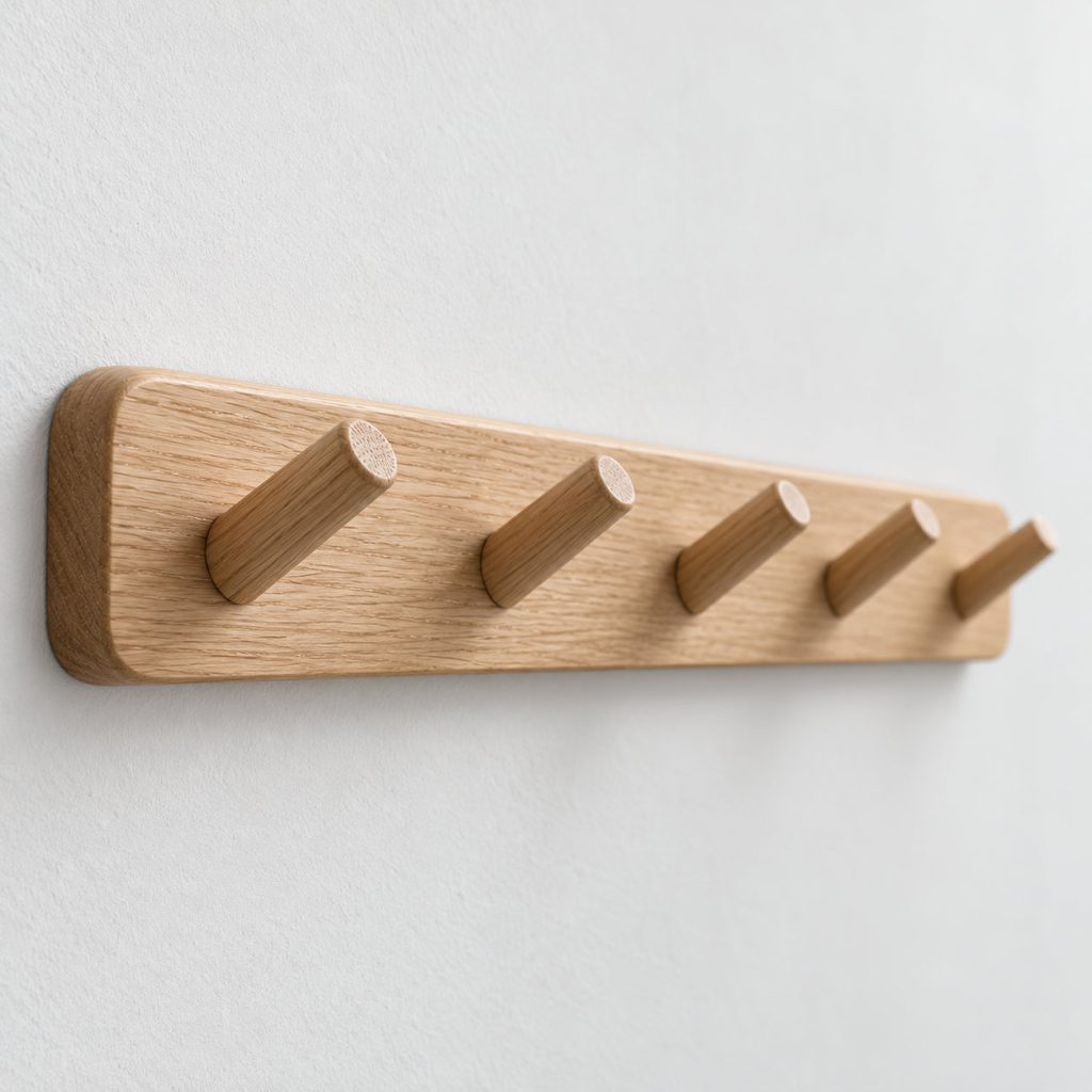 Wall Rail with Hooks — Five points, one line